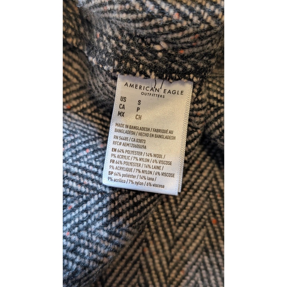 American Eagle Herringbone Wool Blend Zip Front Vest Mini Dress Grey Small NWT - Picture 8 of 8